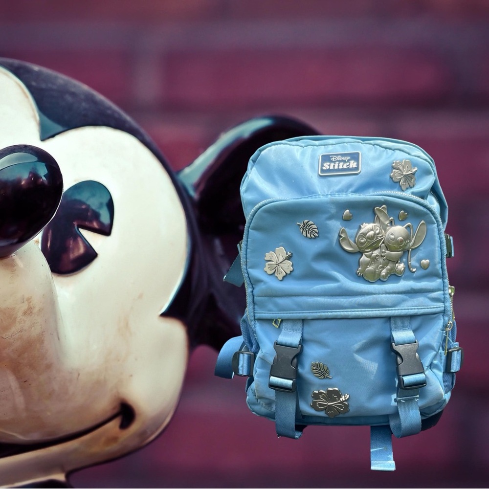 Disney Blue Mickey Mouse Backpack with Metallic Accents